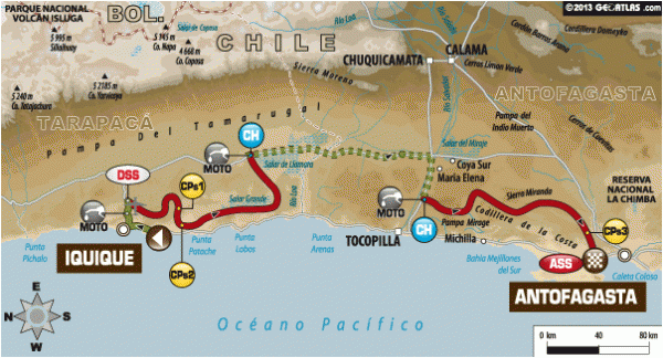 Dakar 2014 Stage 10 Map