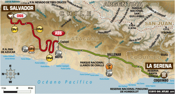 Dakar 2014 Stage 12 Map