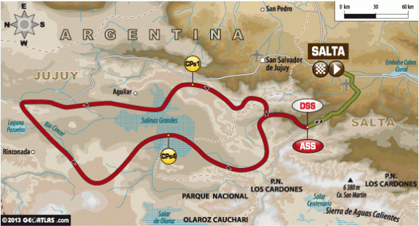Dakar 2014 Stage 7 Car Map