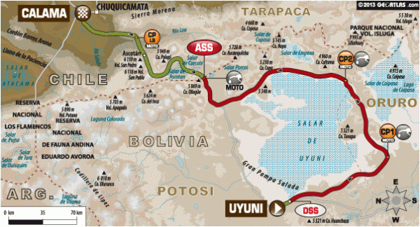 Dakar 2014 Stage 8 Bike Map