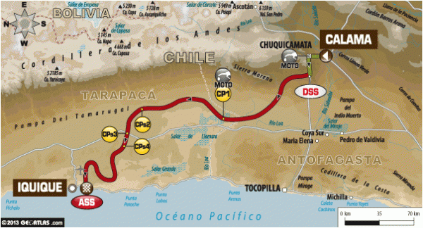 Dakar 2014 Stage 9 Map